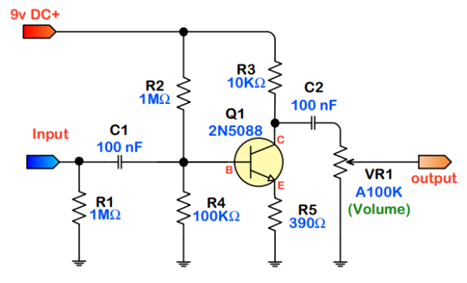 2N5088 Transistor as a Single-Stage Voltage Amplifier