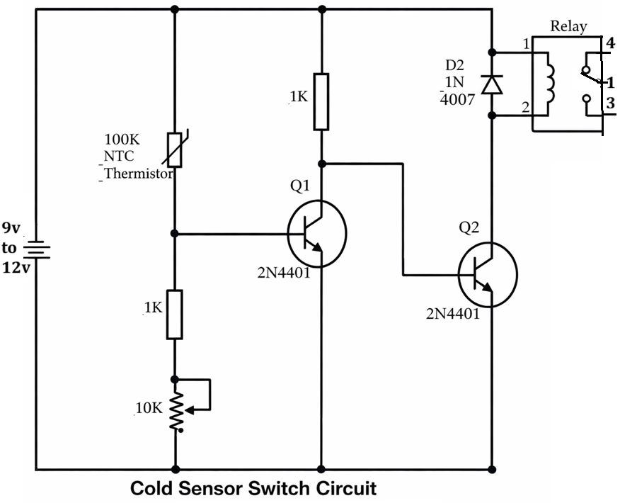 2N4401 as a Temperature-Controlled Switching Device