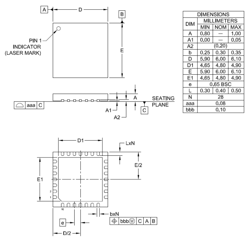 SX1278 LoRa RF Module Mechanical Drawing