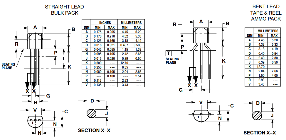 2N4401 Mechanical Dimensions